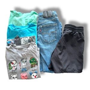 Boys Size 6/7 Clothing Bundle | Old Navy • Levi’s • Minecraft Tee | 5 Pieces